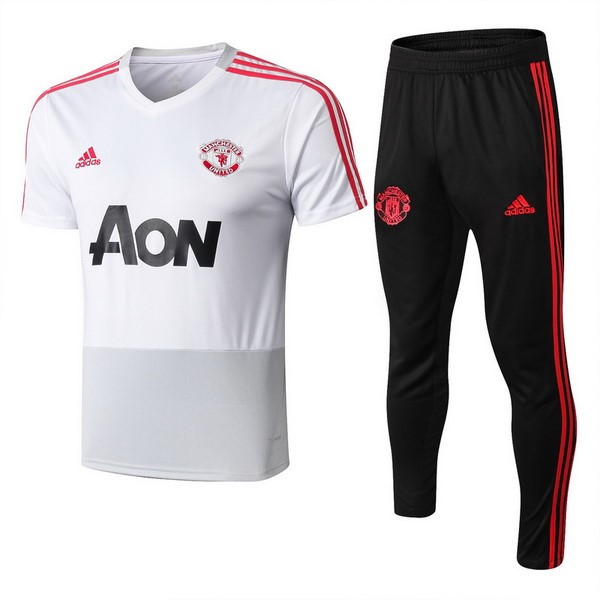 Trikot Trainingsshirt Manchester United Komplett Set 2018-19 Weiß Rote